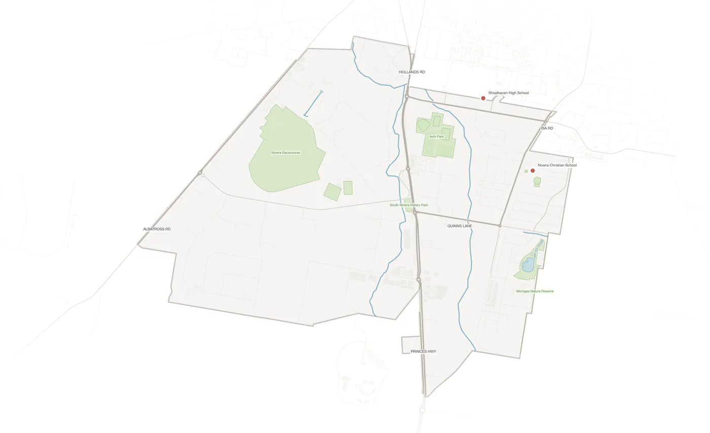 South Nowra urban fabric map