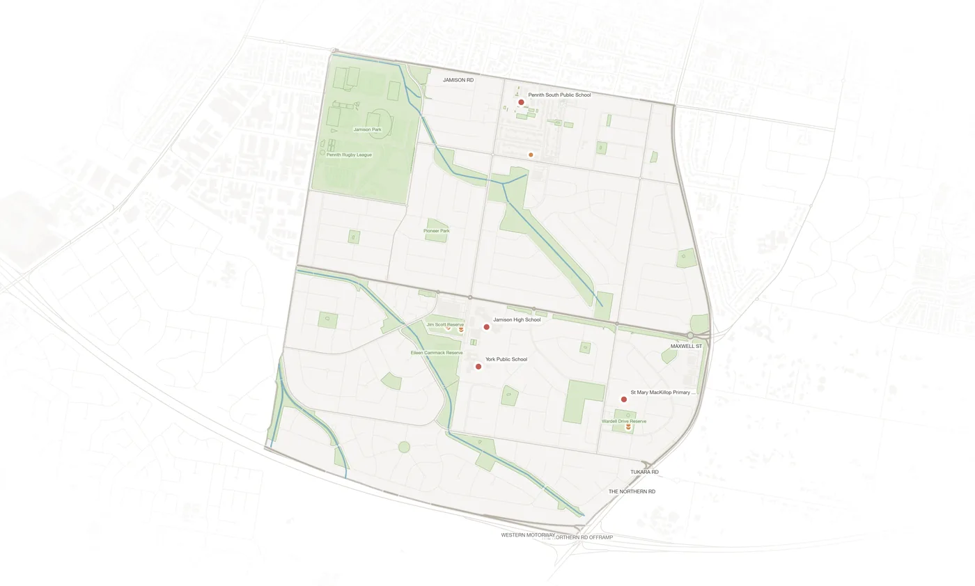 South Penrith urban fabric map