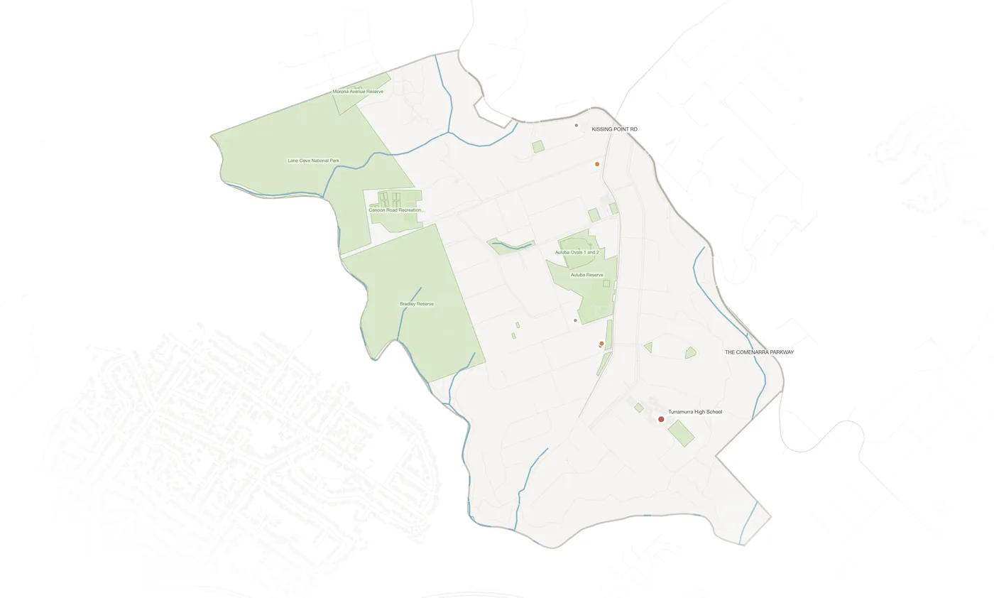 South Turramurra urban fabric map