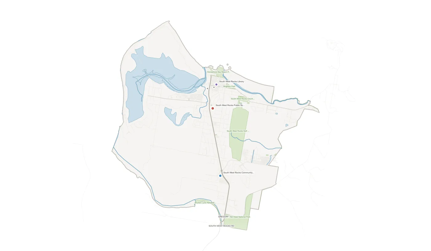 South West Rocks urban fabric map