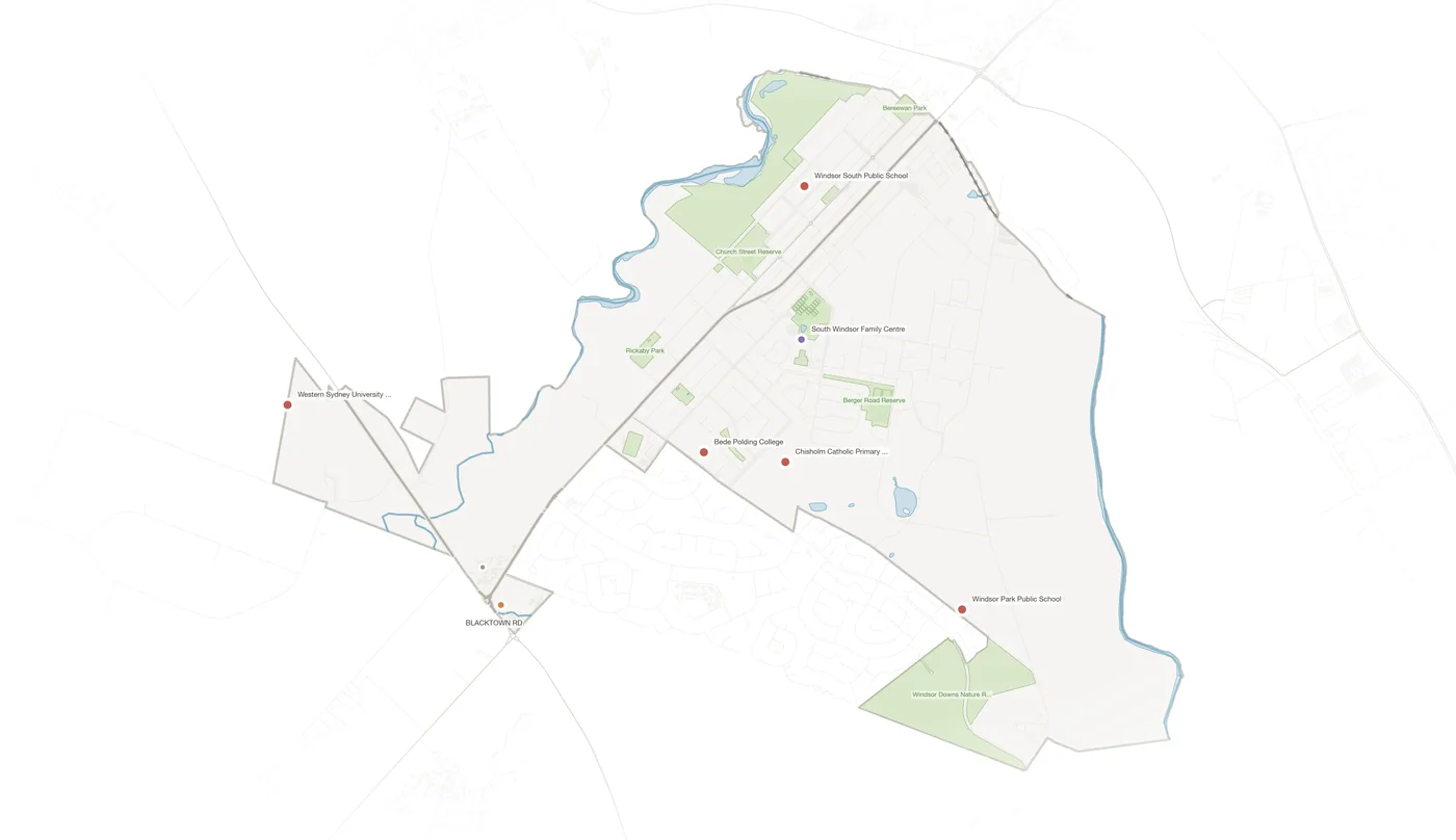 South Windsor urban fabric map