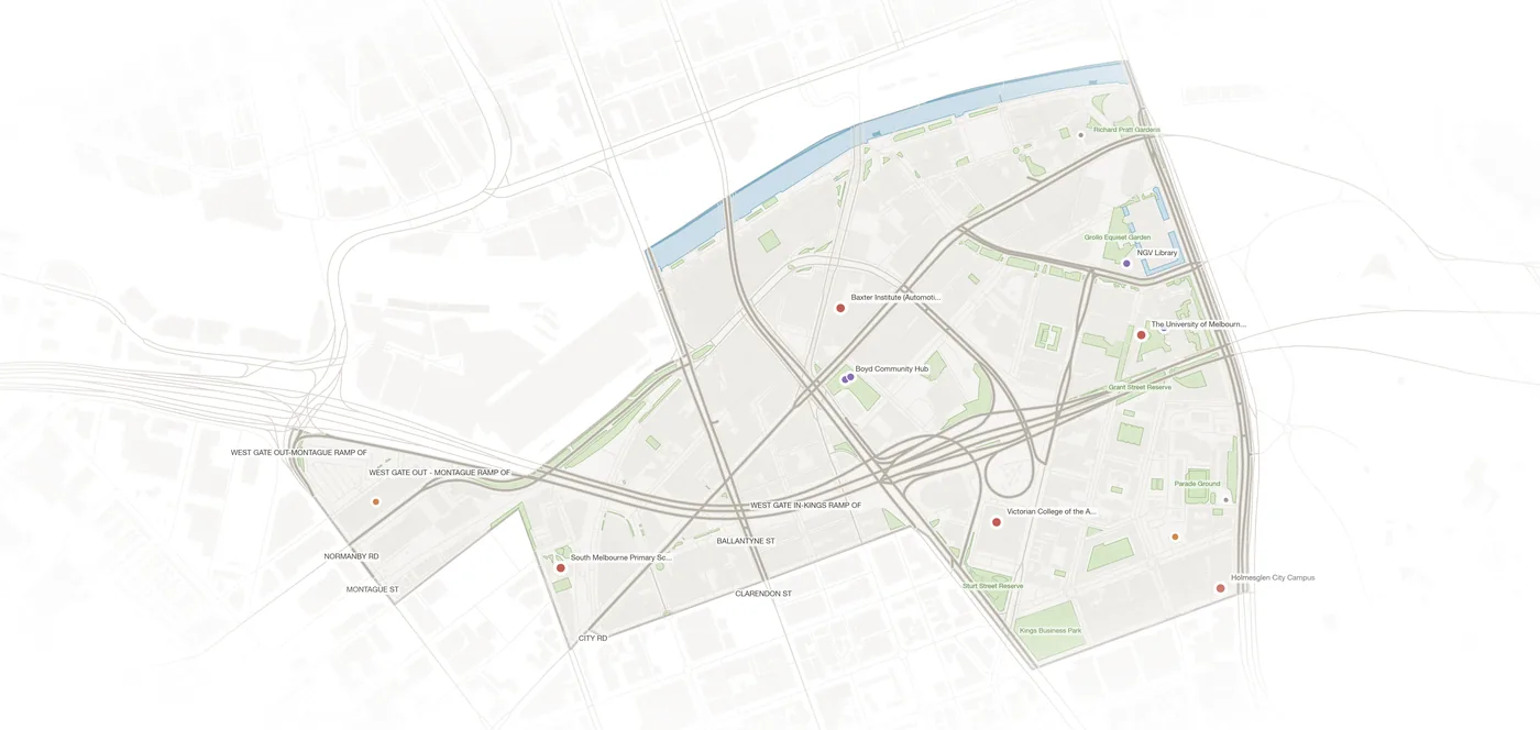 Southbank urban fabric map