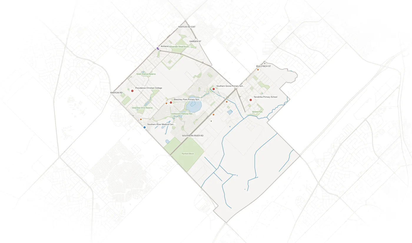 Southern River urban fabric map