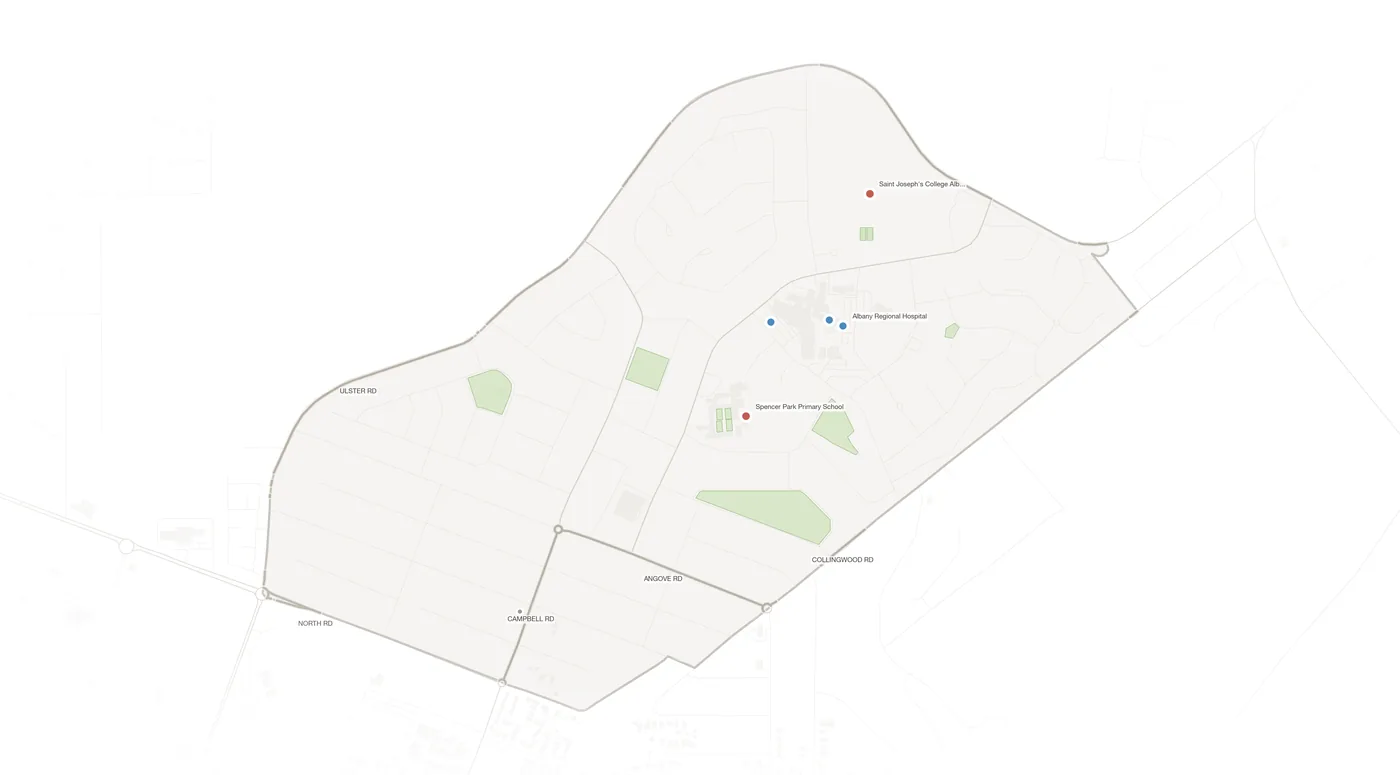 Spencer Park urban fabric map
