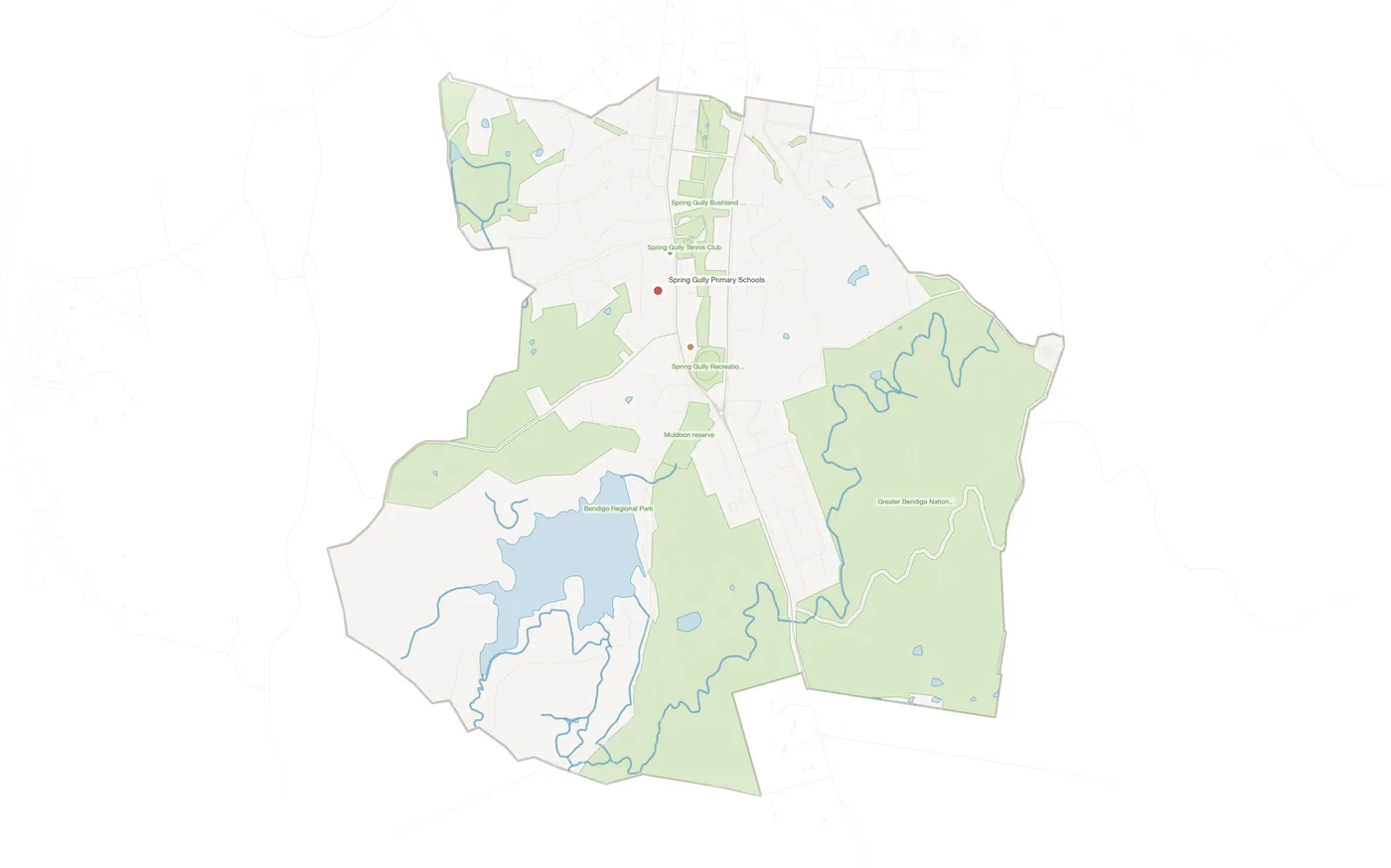 Spring Gully urban fabric map