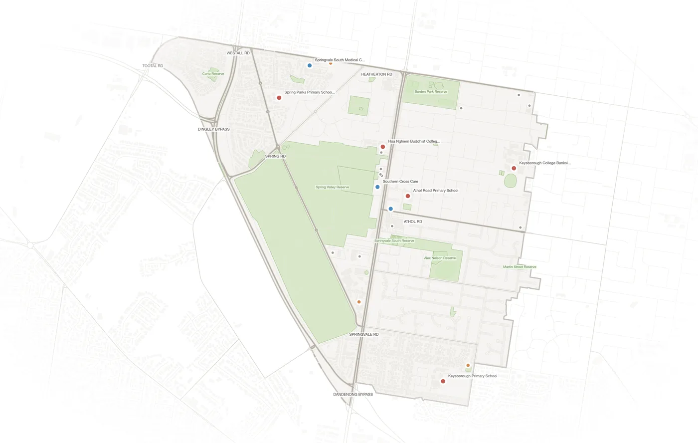 Springvale South urban fabric map