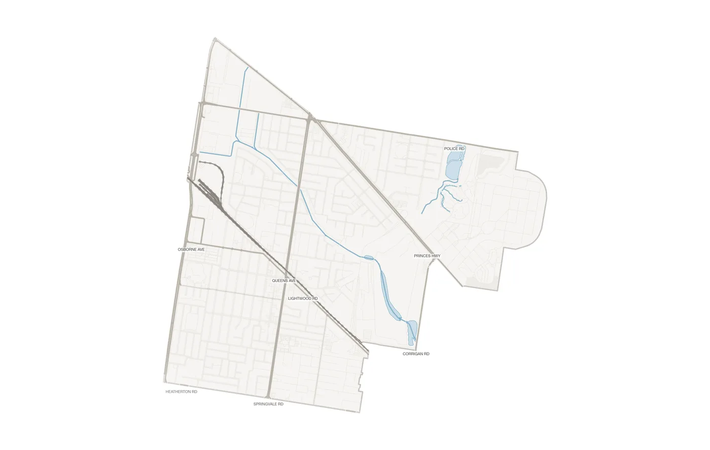 Springvale urban fabric map