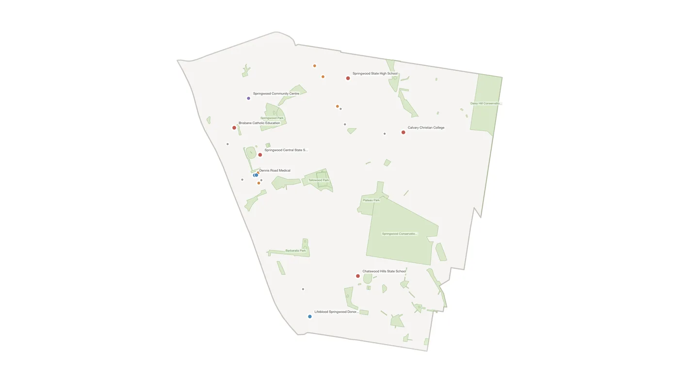 Springwood urban fabric map