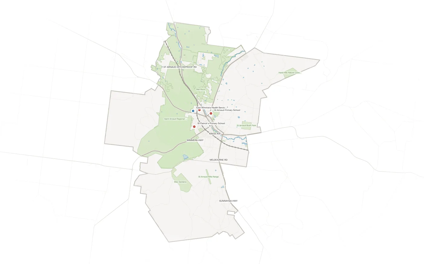St Arnaud urban fabric map