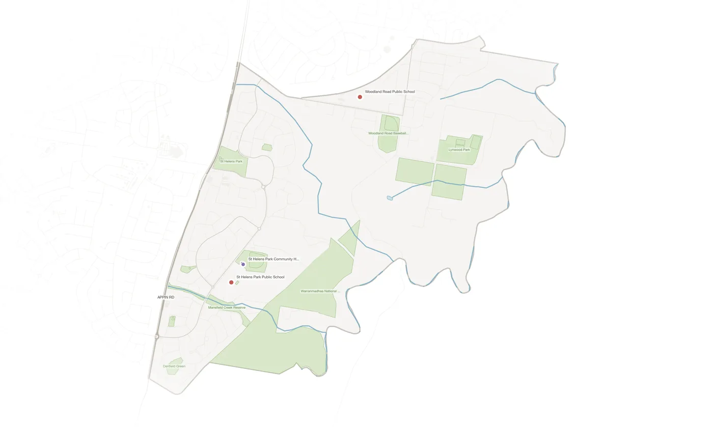 St Helens Park urban fabric map
