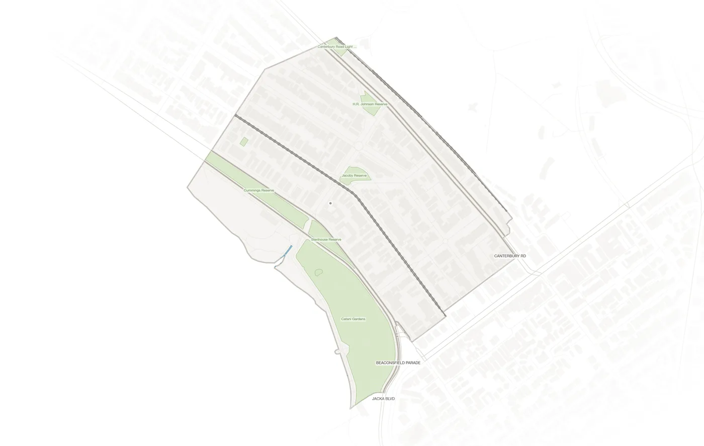 St Kilda West urban fabric map