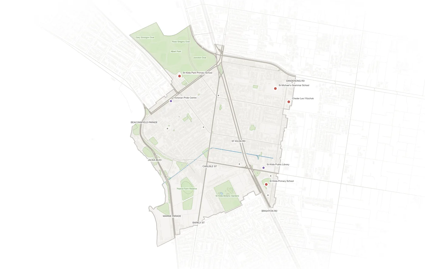 St Kilda urban fabric map