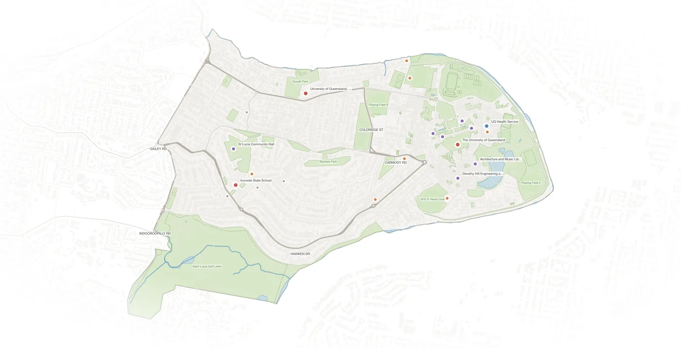 St Lucia urban fabric map