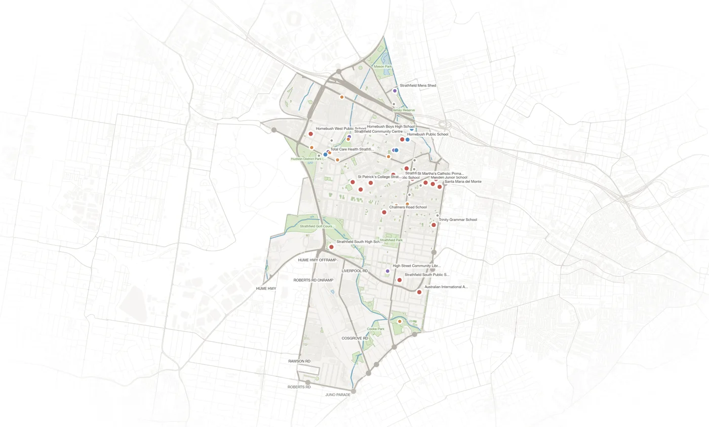 Strathfield urban fabric map