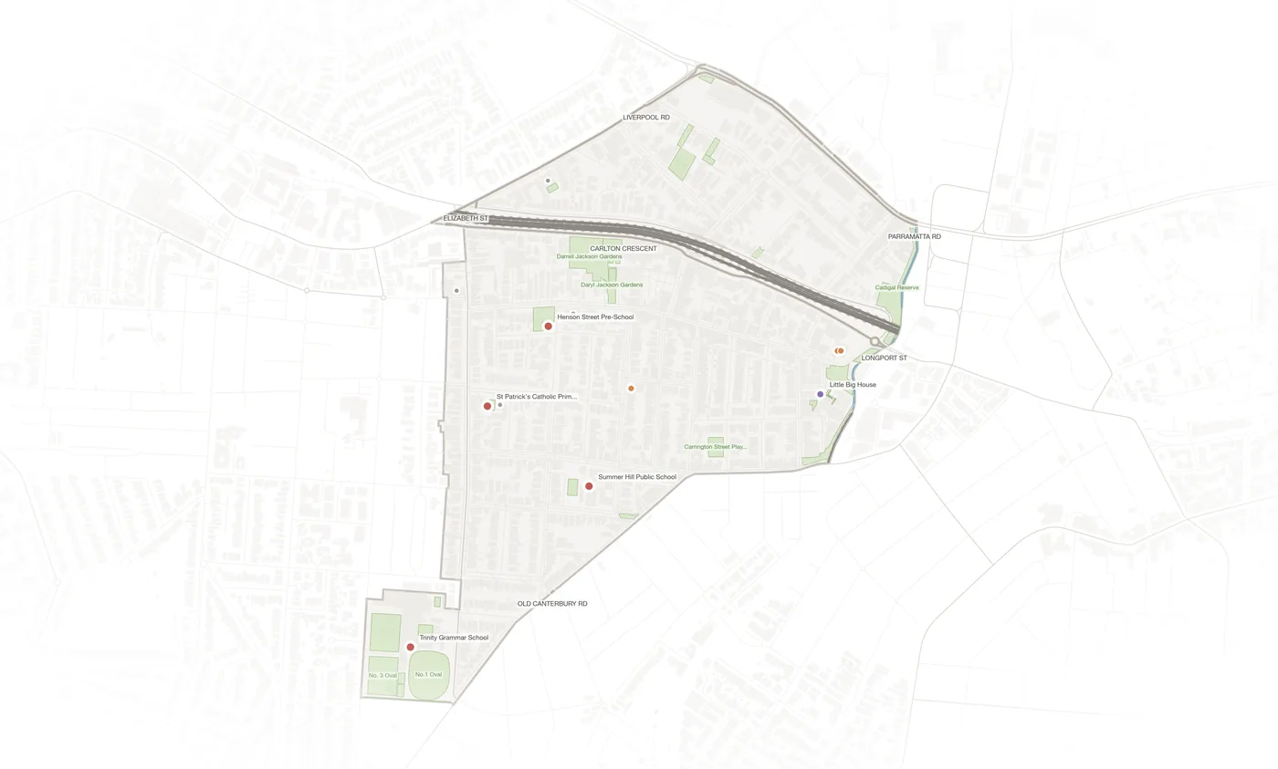 Summer Hill urban fabric map