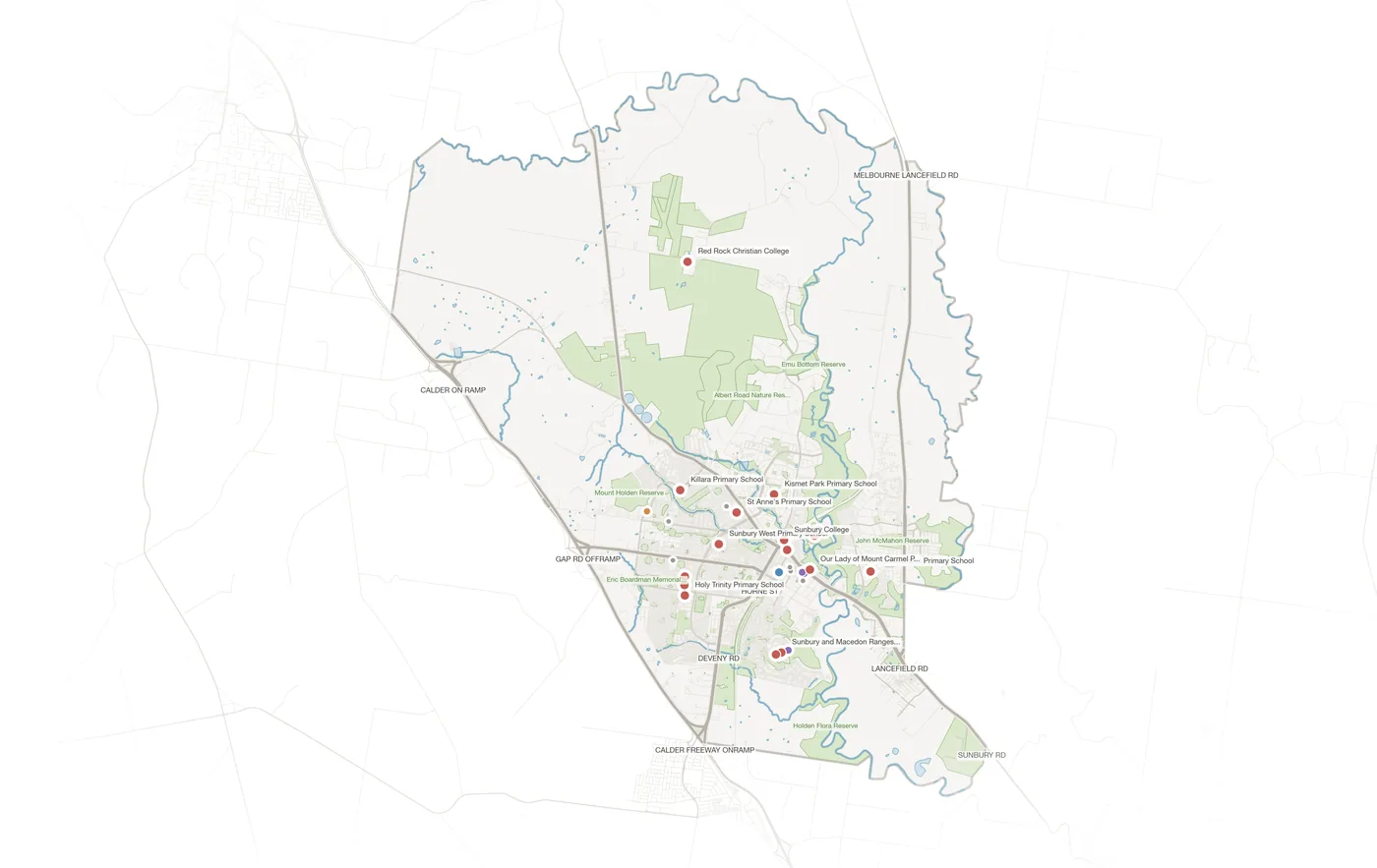 Sunbury urban fabric map