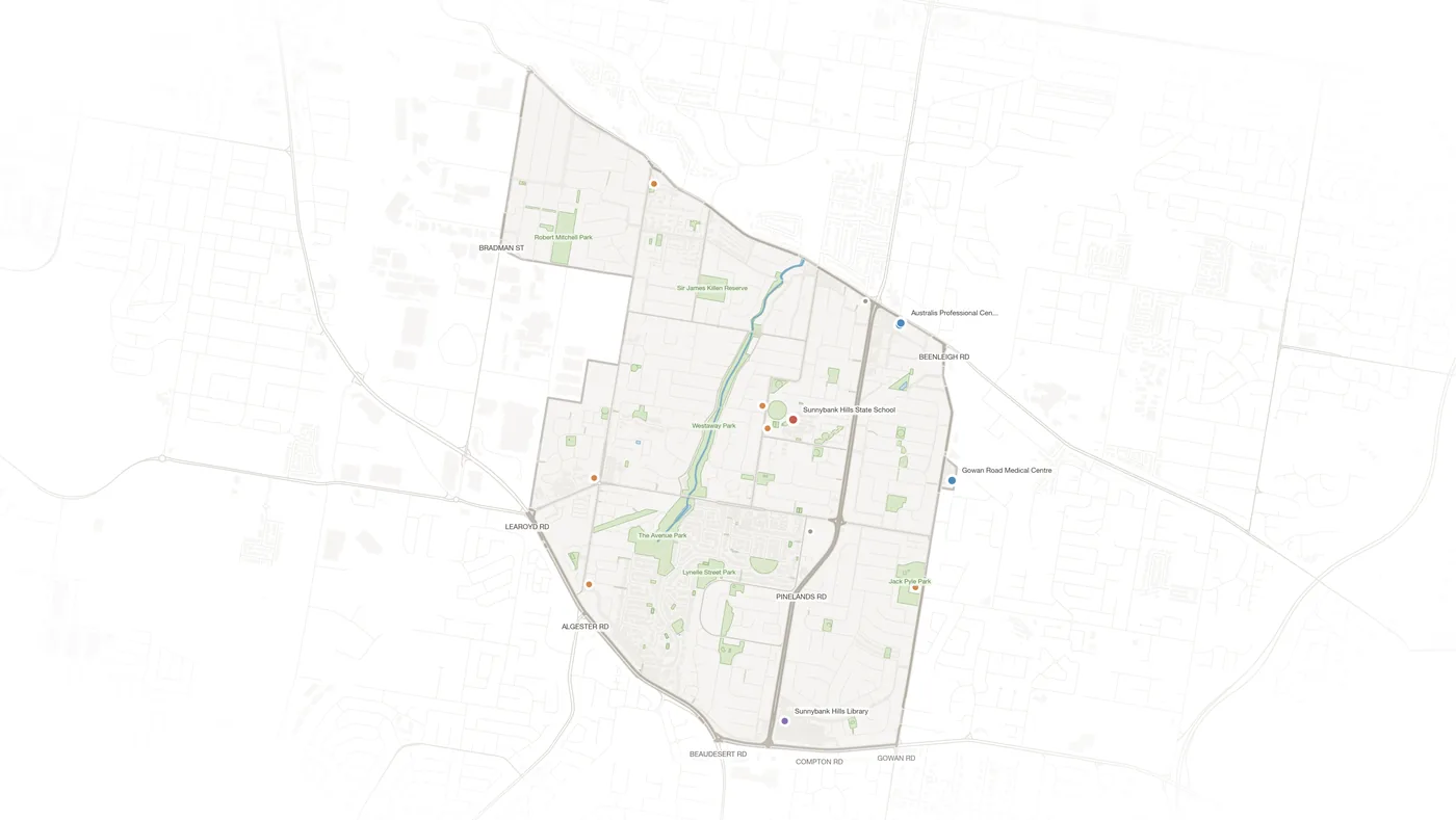 Sunnybank Hills urban fabric map