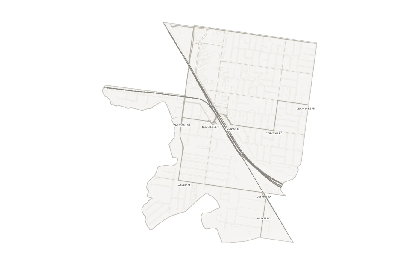 Sunshine urban fabric map