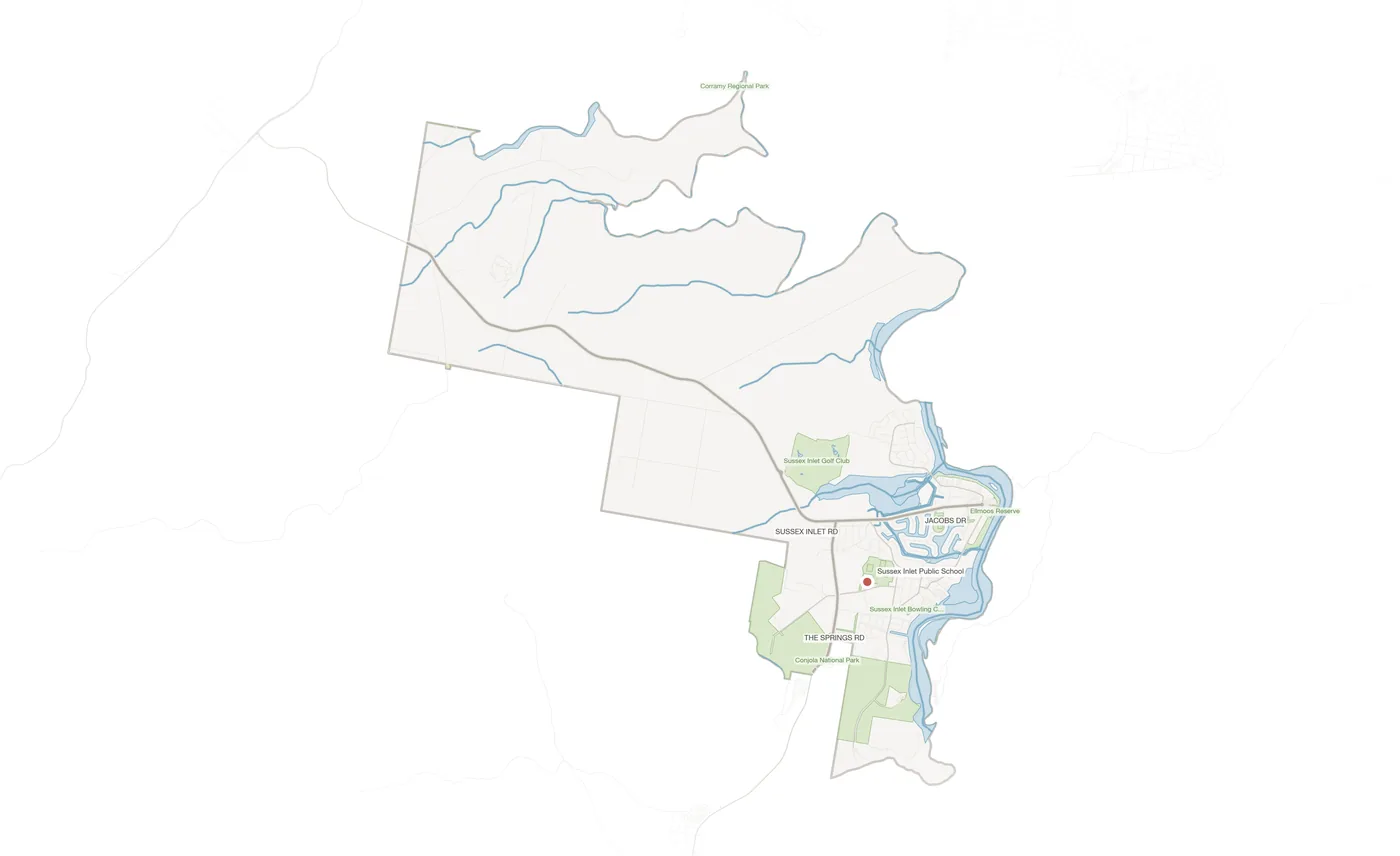 Sussex Inlet urban fabric map