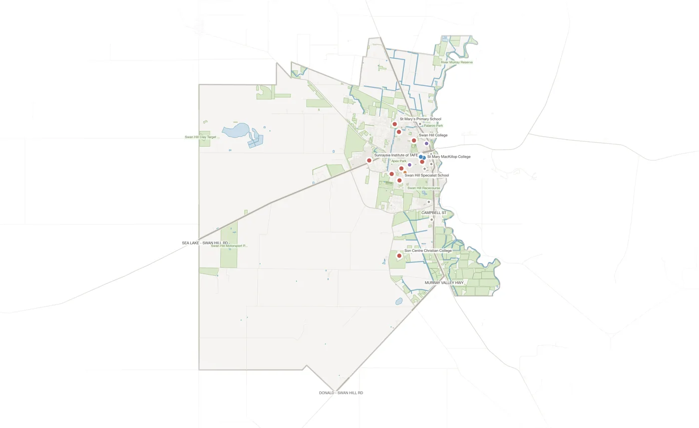 Swan Hill urban fabric map