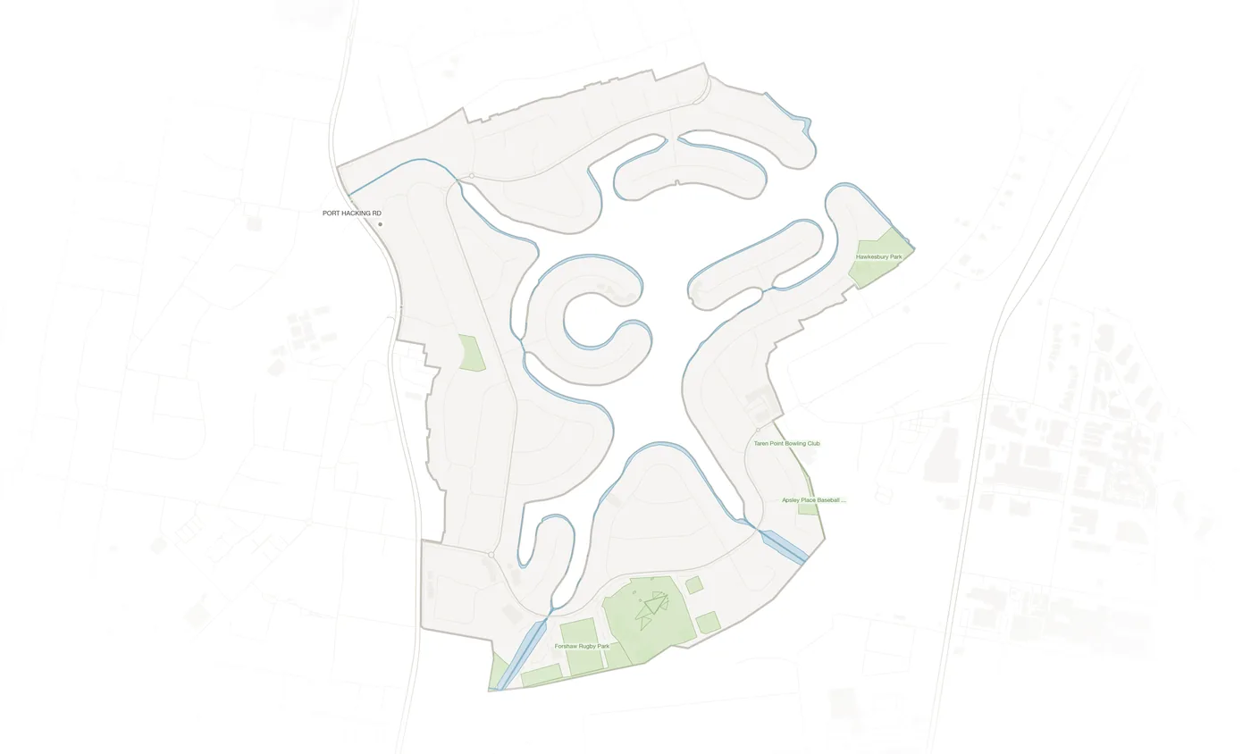Sylvania Waters urban fabric map