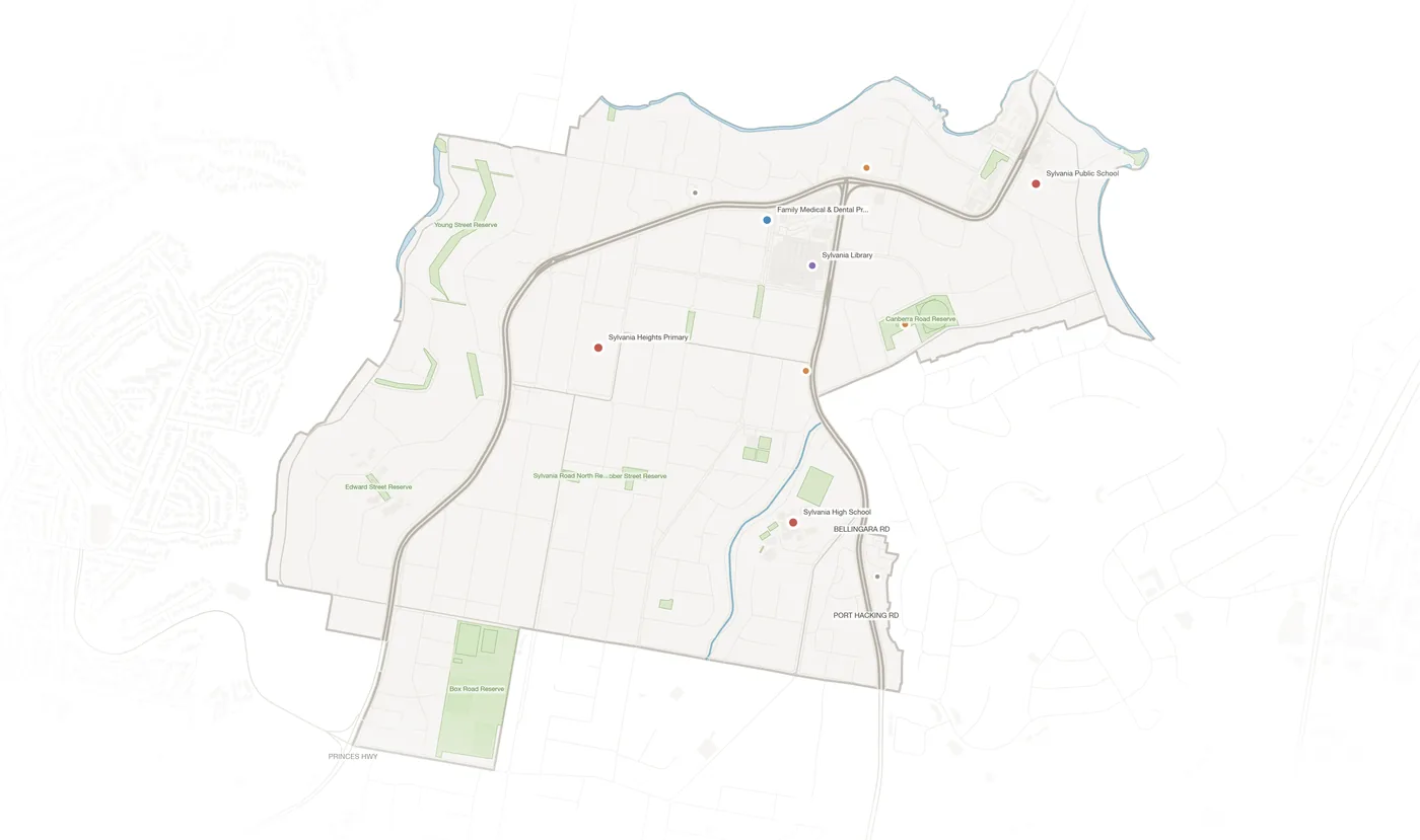 Sylvania urban fabric map