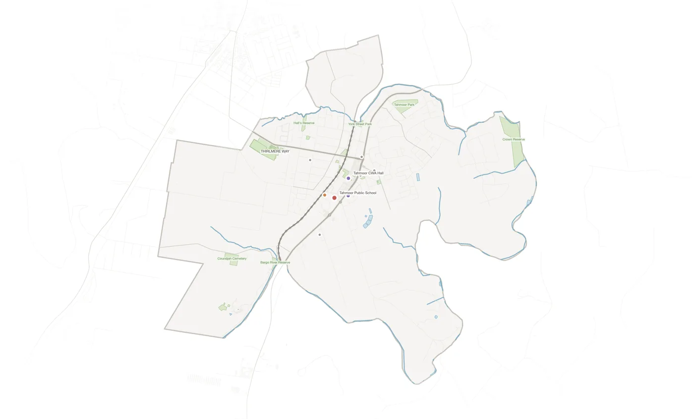 Tahmoor urban fabric map
