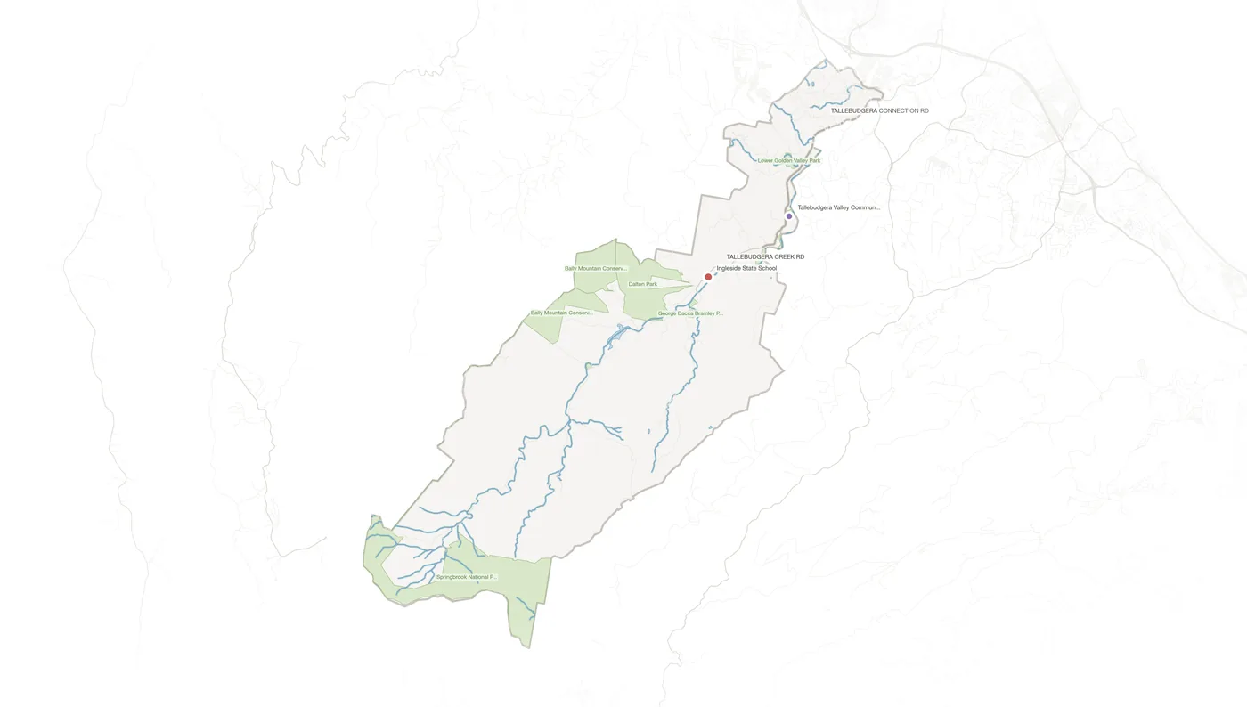 Tallebudgera Valley urban fabric map