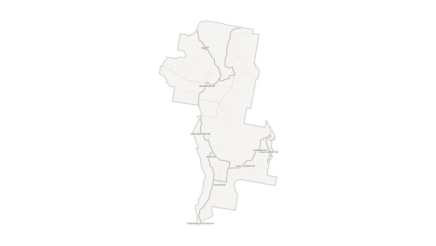 Tamborine Mountain urban fabric map