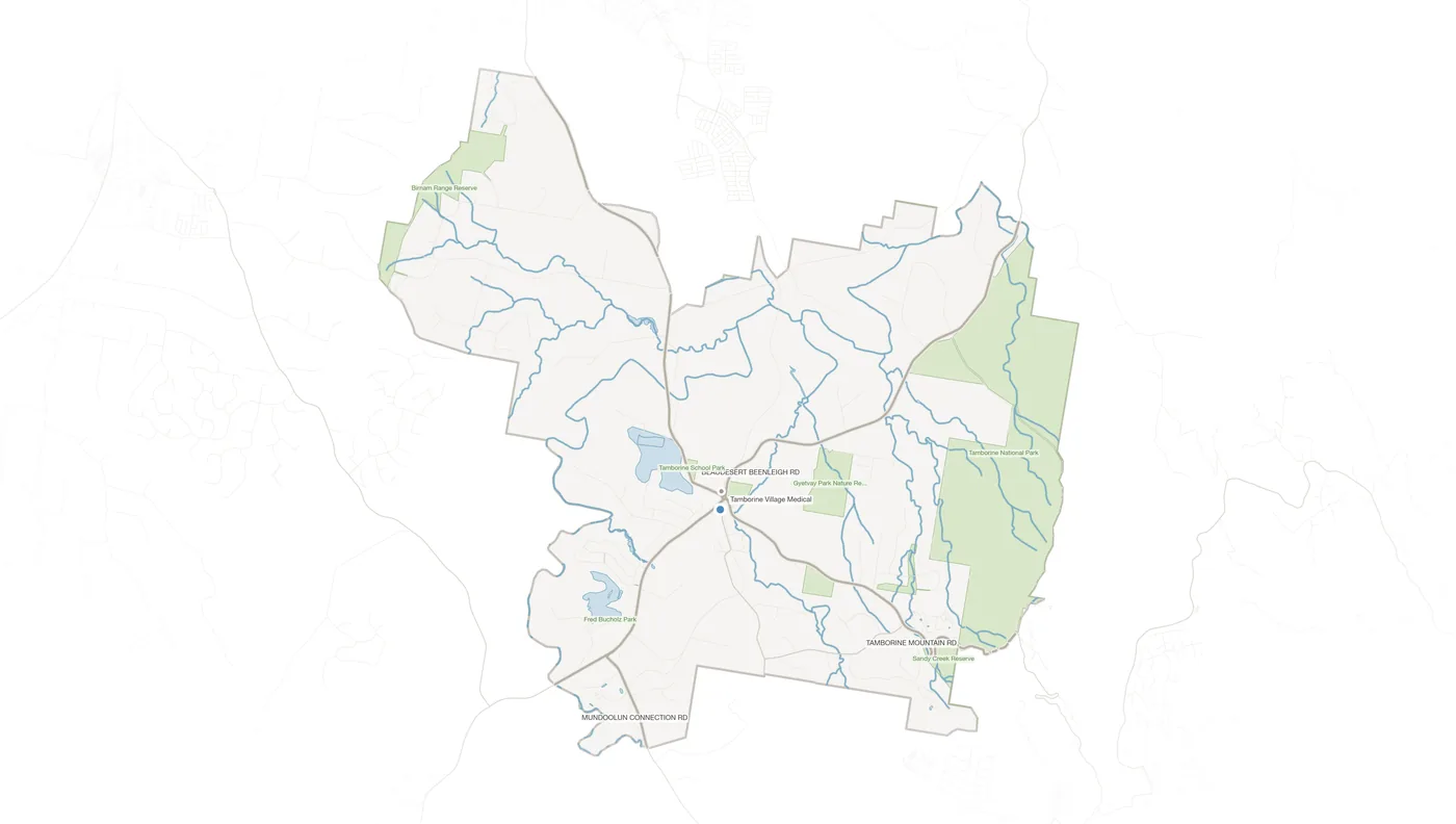 Tamborine urban fabric map