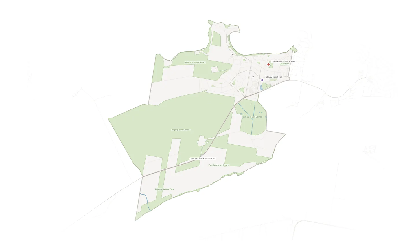 Tanilba Bay urban fabric map