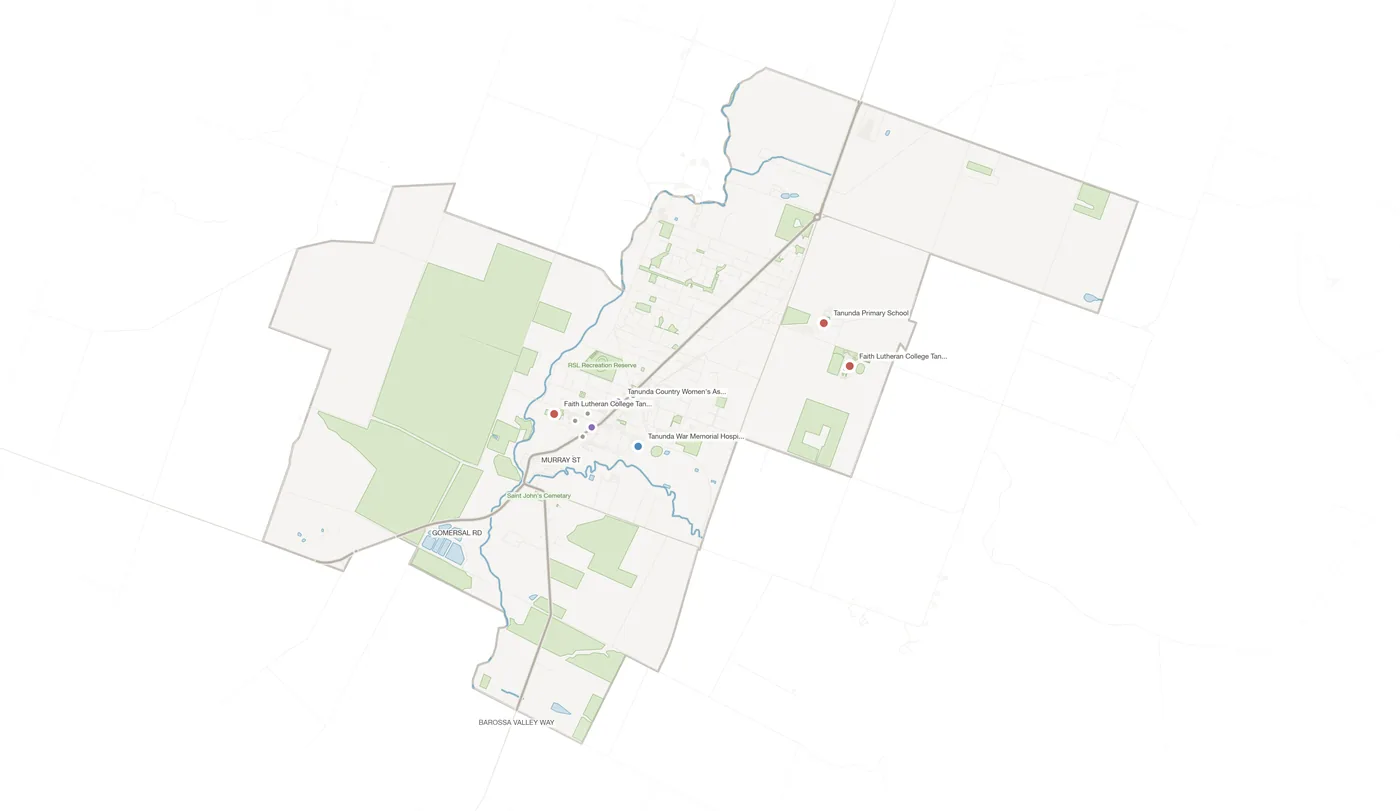Tanunda urban fabric map
