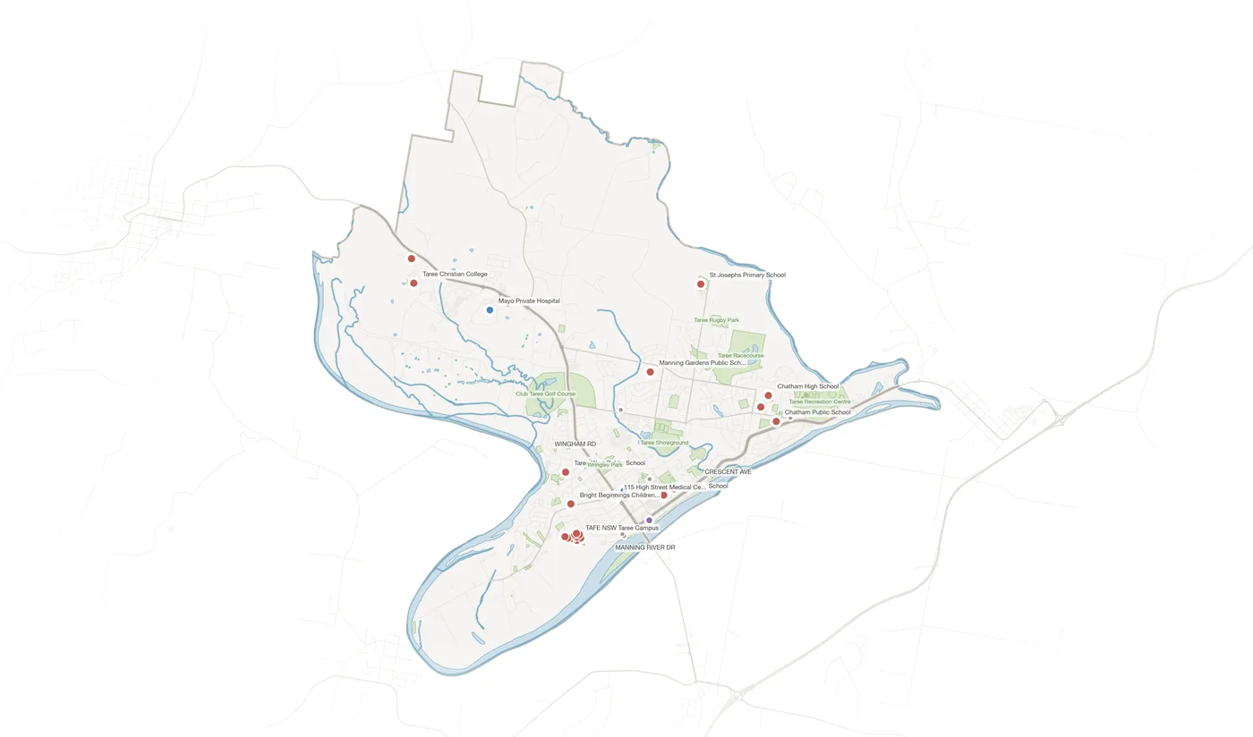 Taree urban fabric map