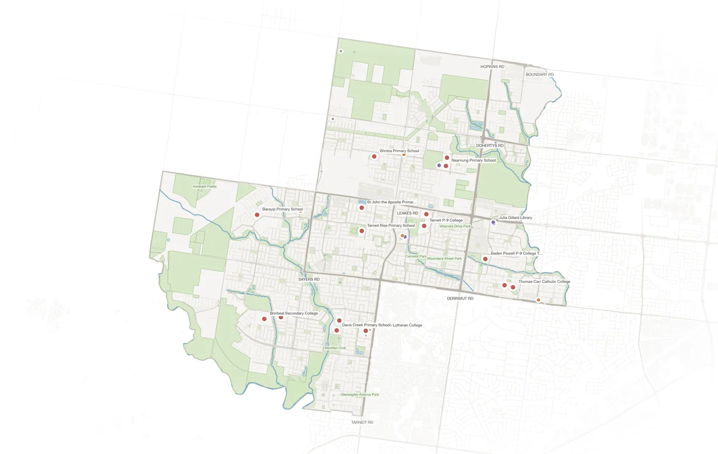 Tarneit urban fabric map