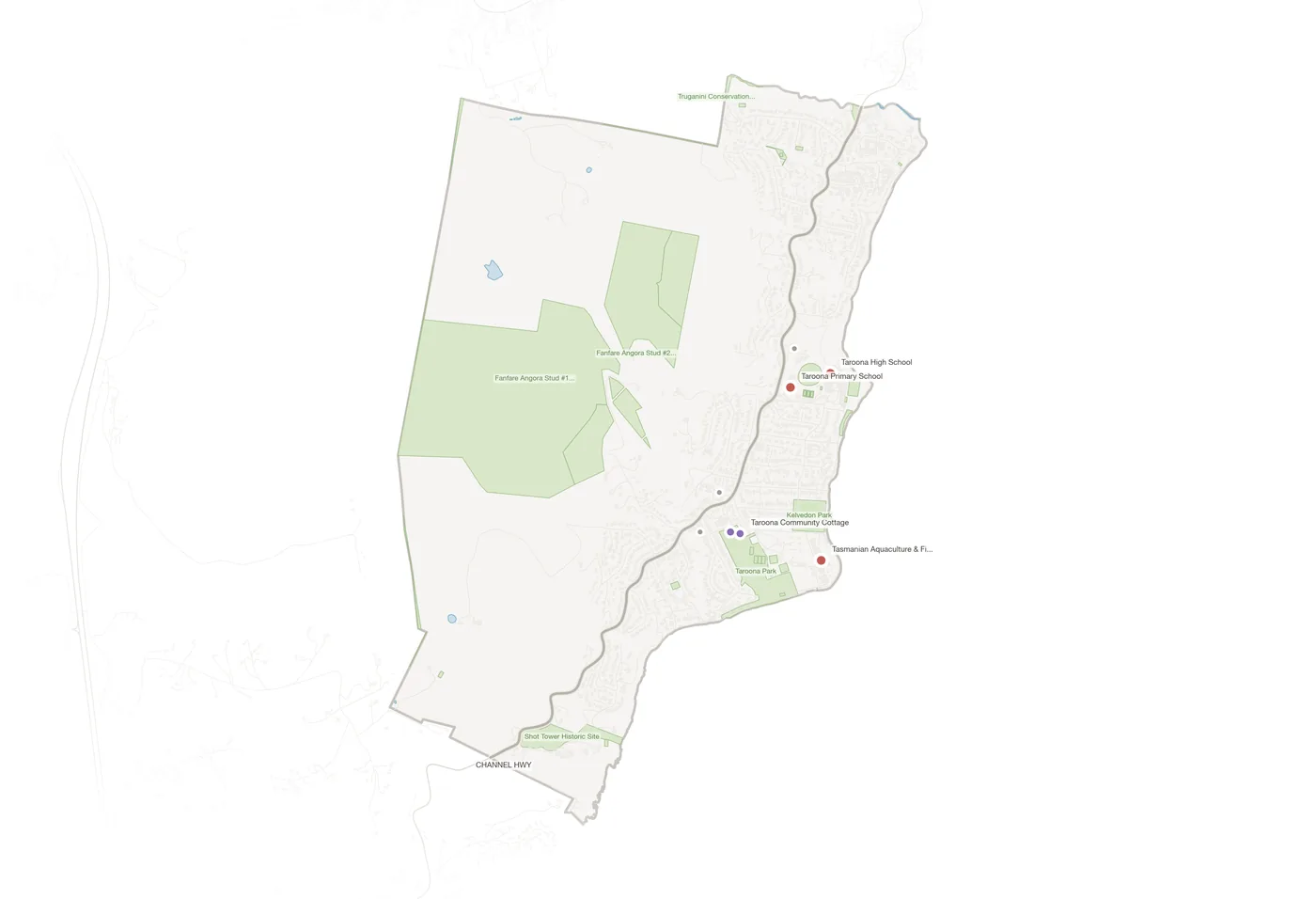 Taroona urban fabric map