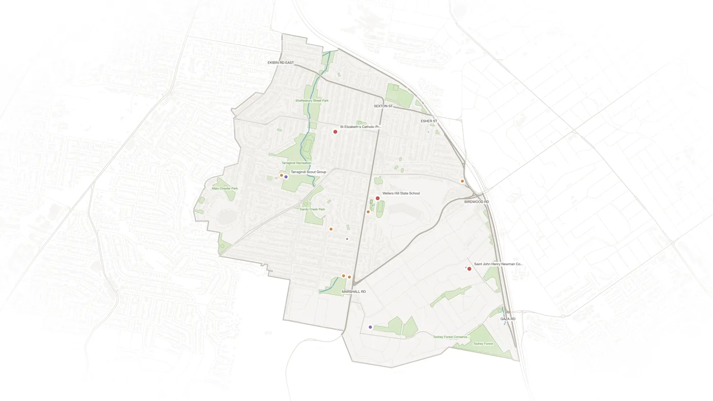 Tarragindi urban fabric map