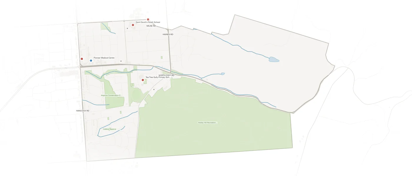 Tea Tree Gully urban fabric map