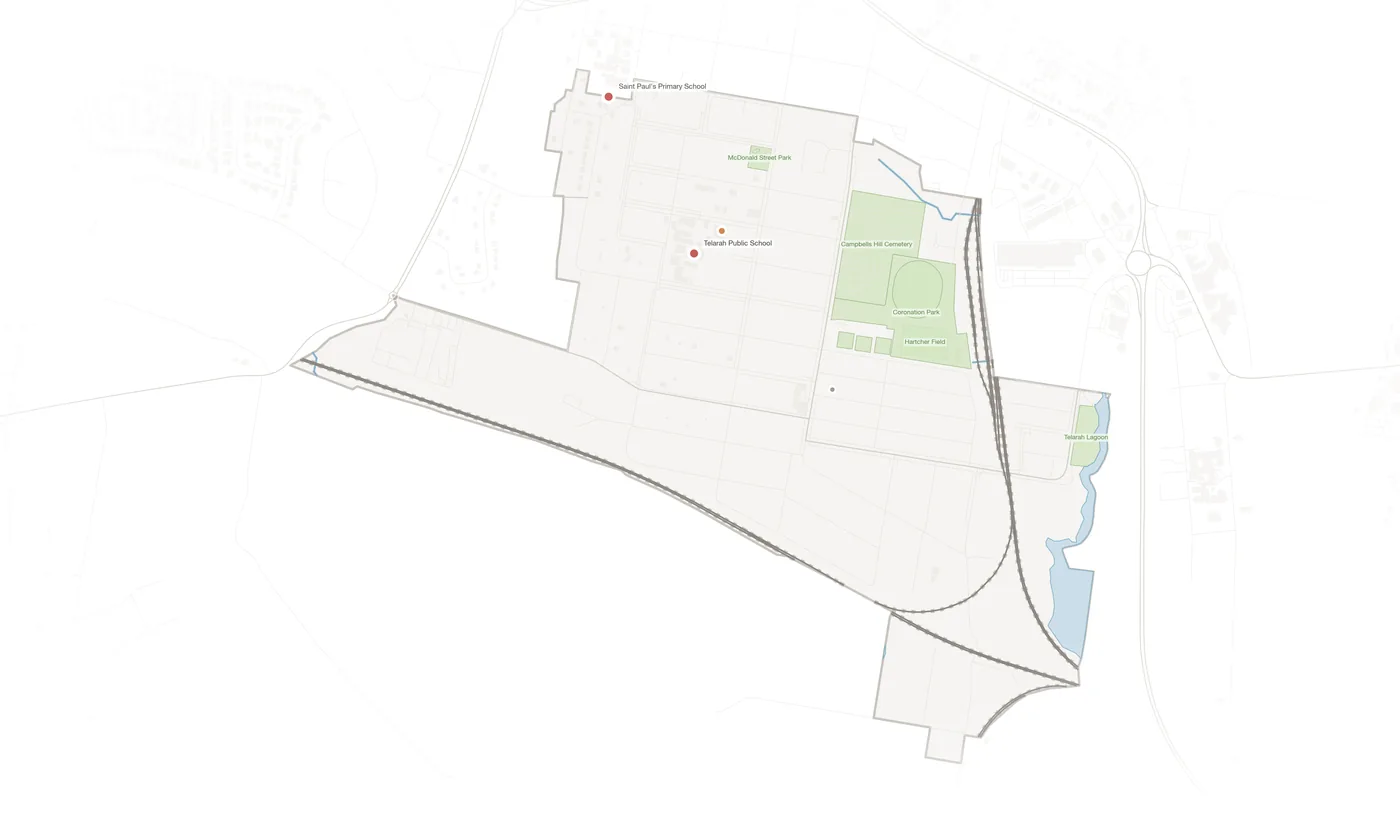 Telarah urban fabric map