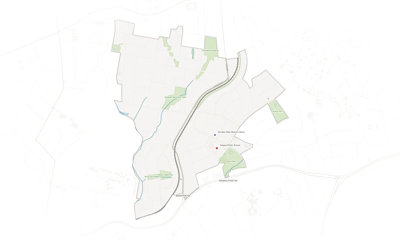 Telopea urban fabric map