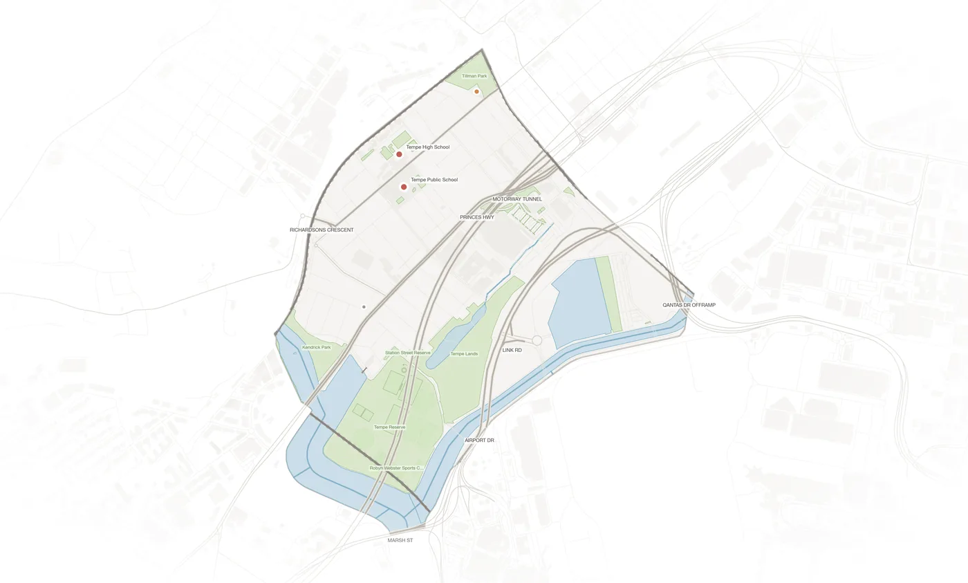 Tempe urban fabric map