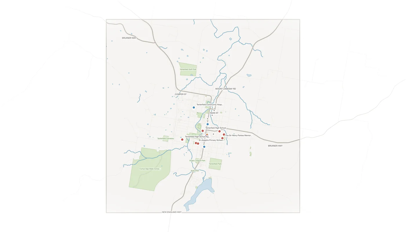 Tenterfield urban fabric map