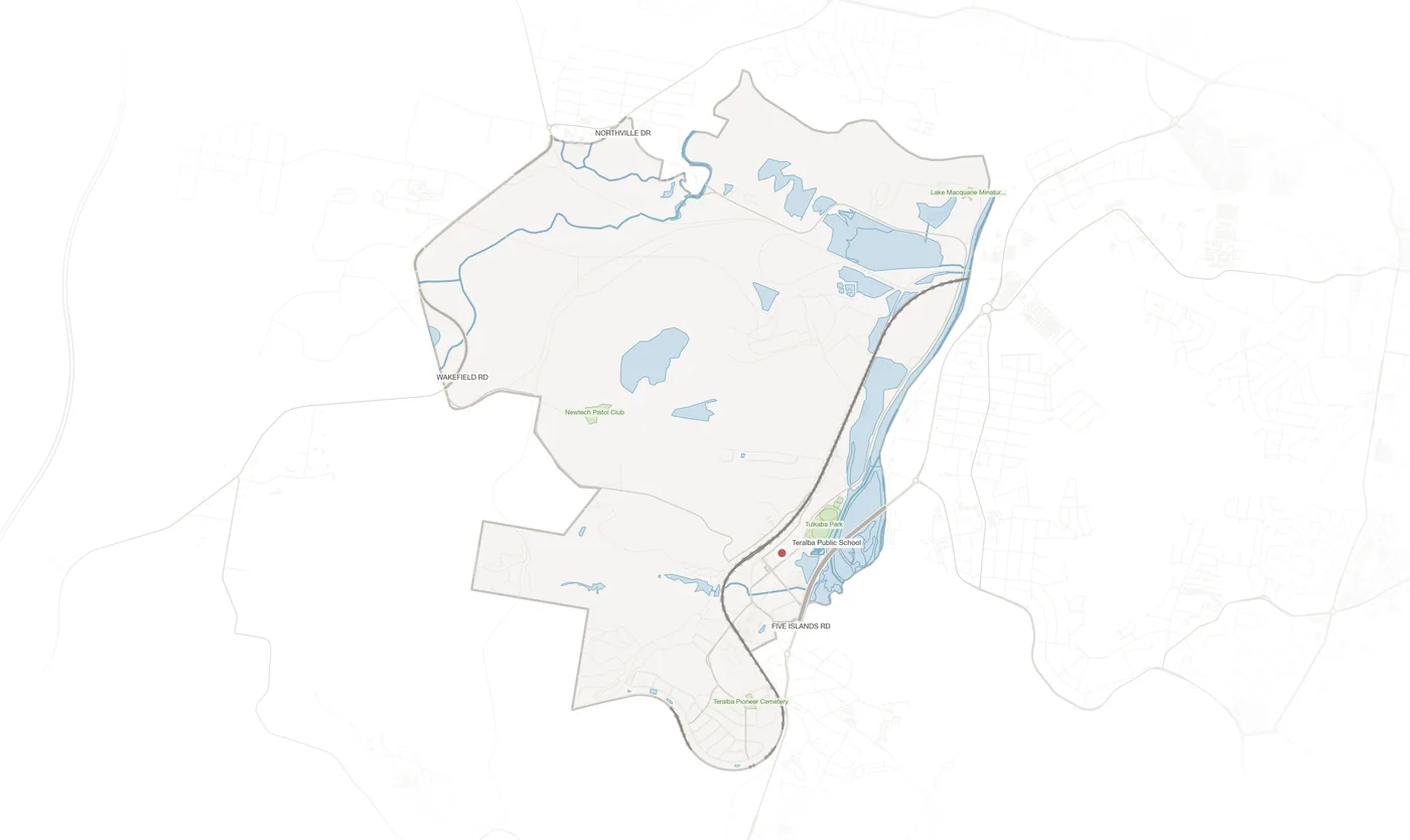 Teralba urban fabric map