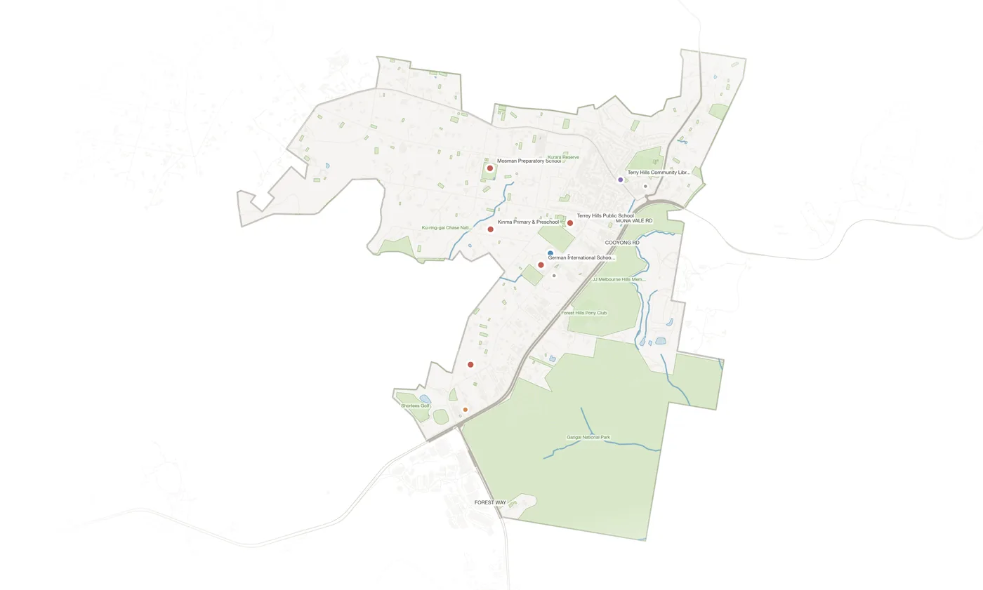 Terrey Hills urban fabric map