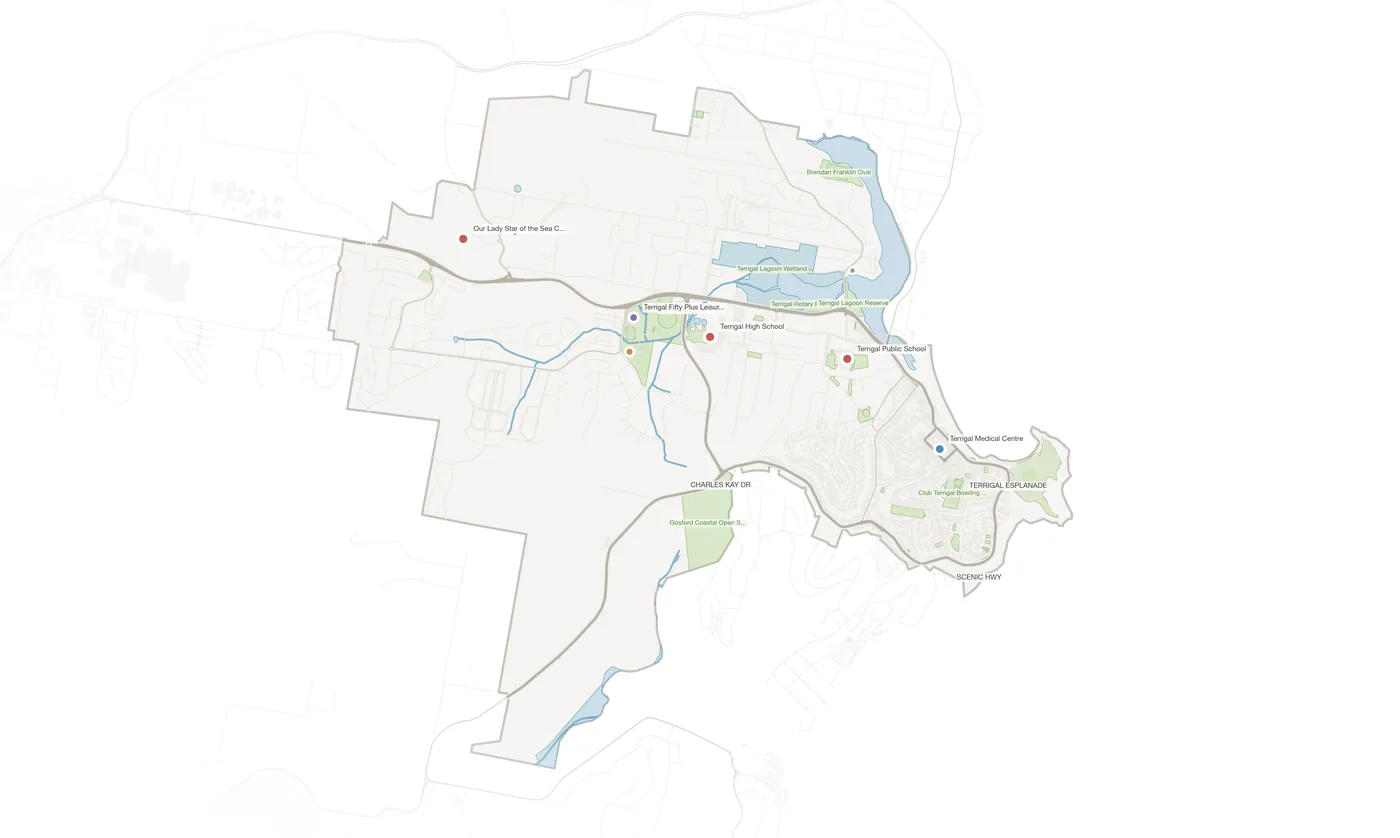 Terrigal urban fabric map