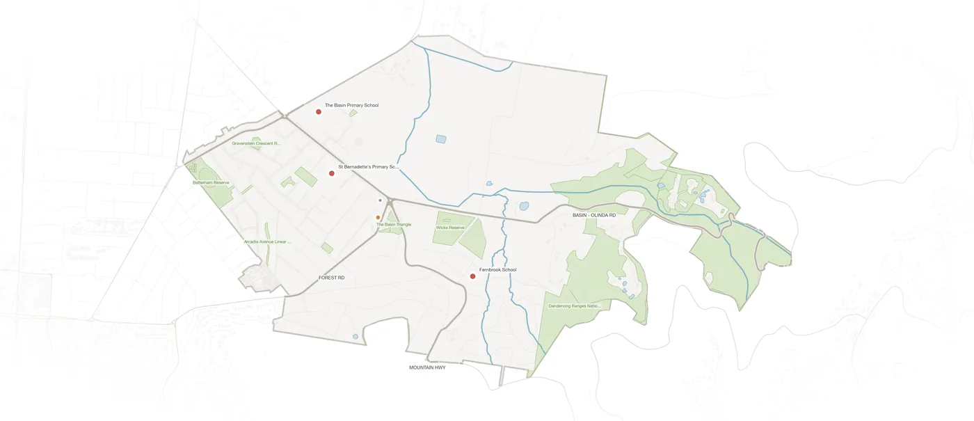 The Basin urban fabric map