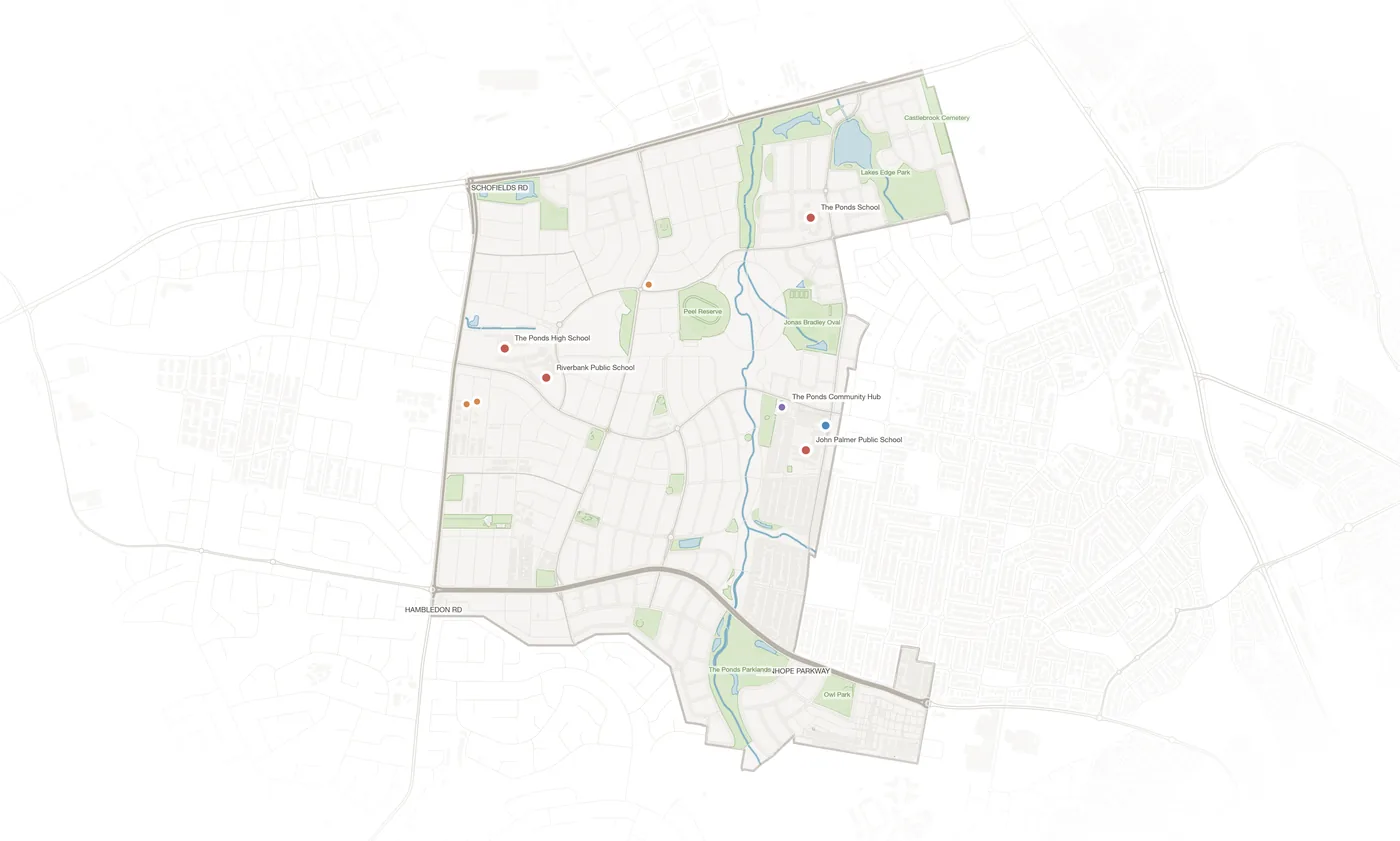 The Ponds urban fabric map