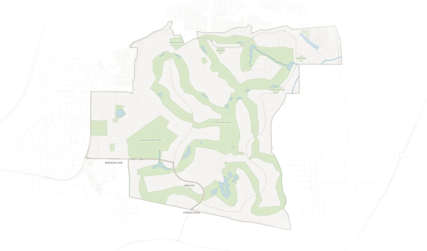 The Vines urban fabric map
