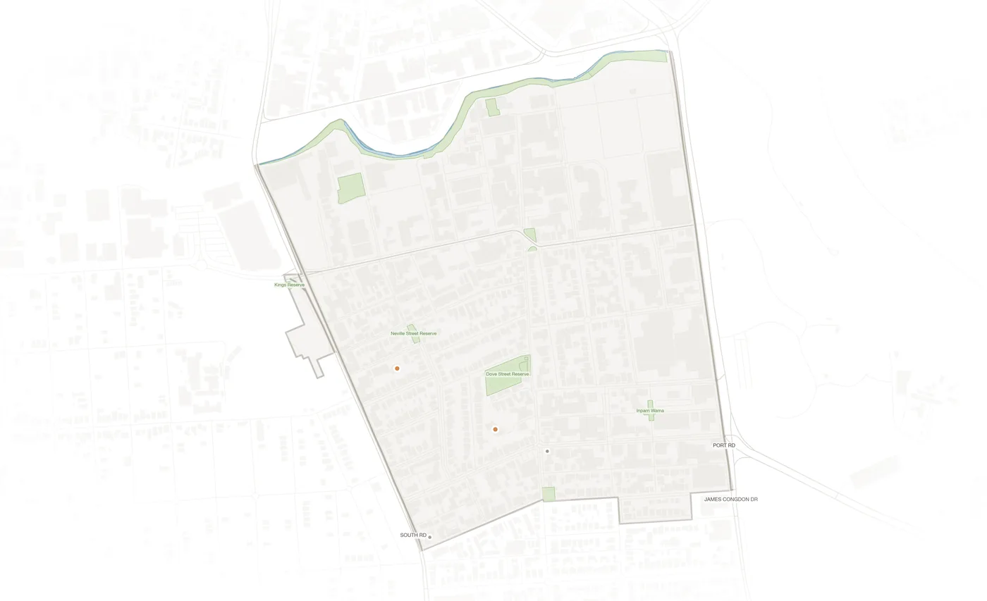 Thebarton urban fabric map
