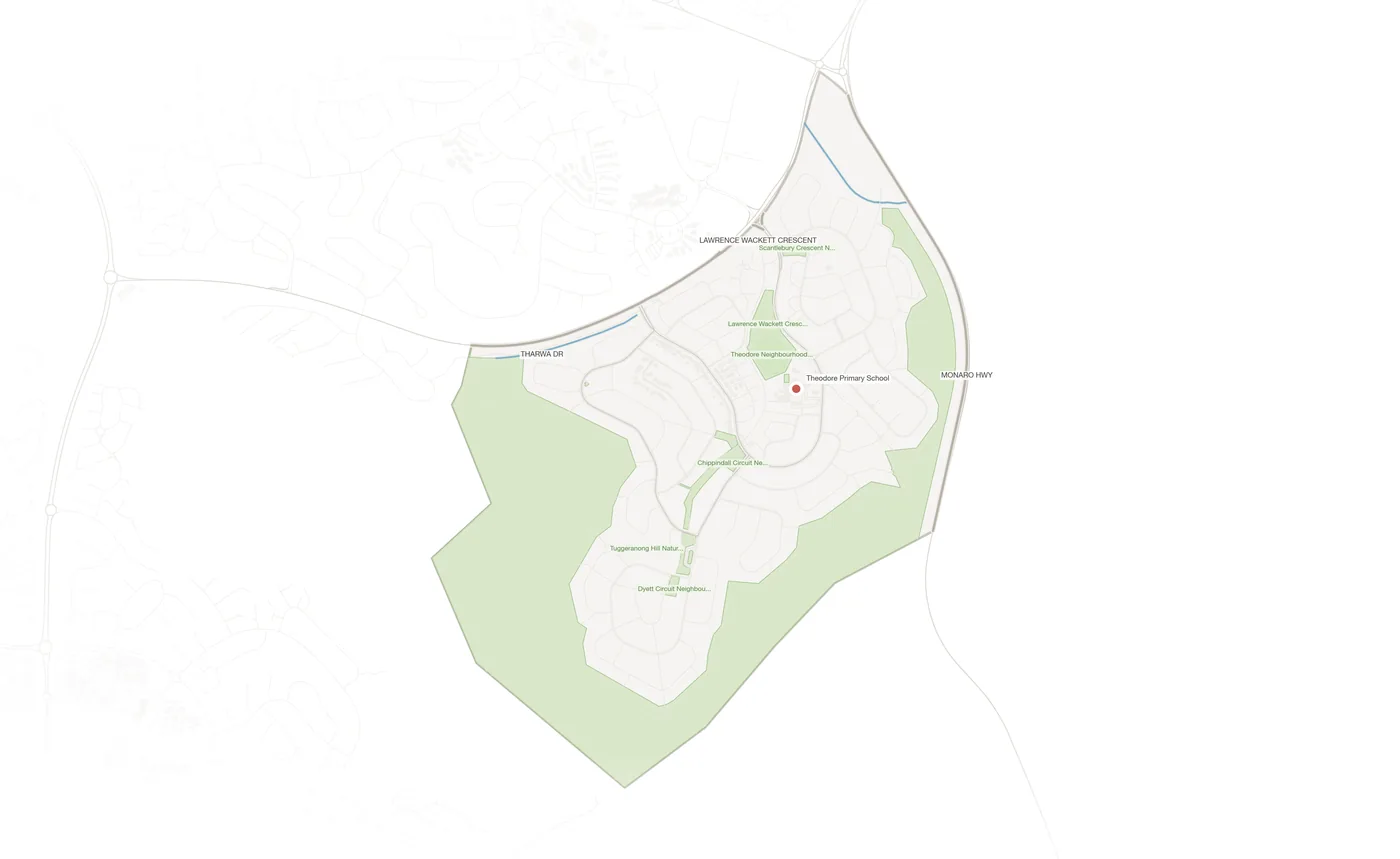 Theodore urban fabric map