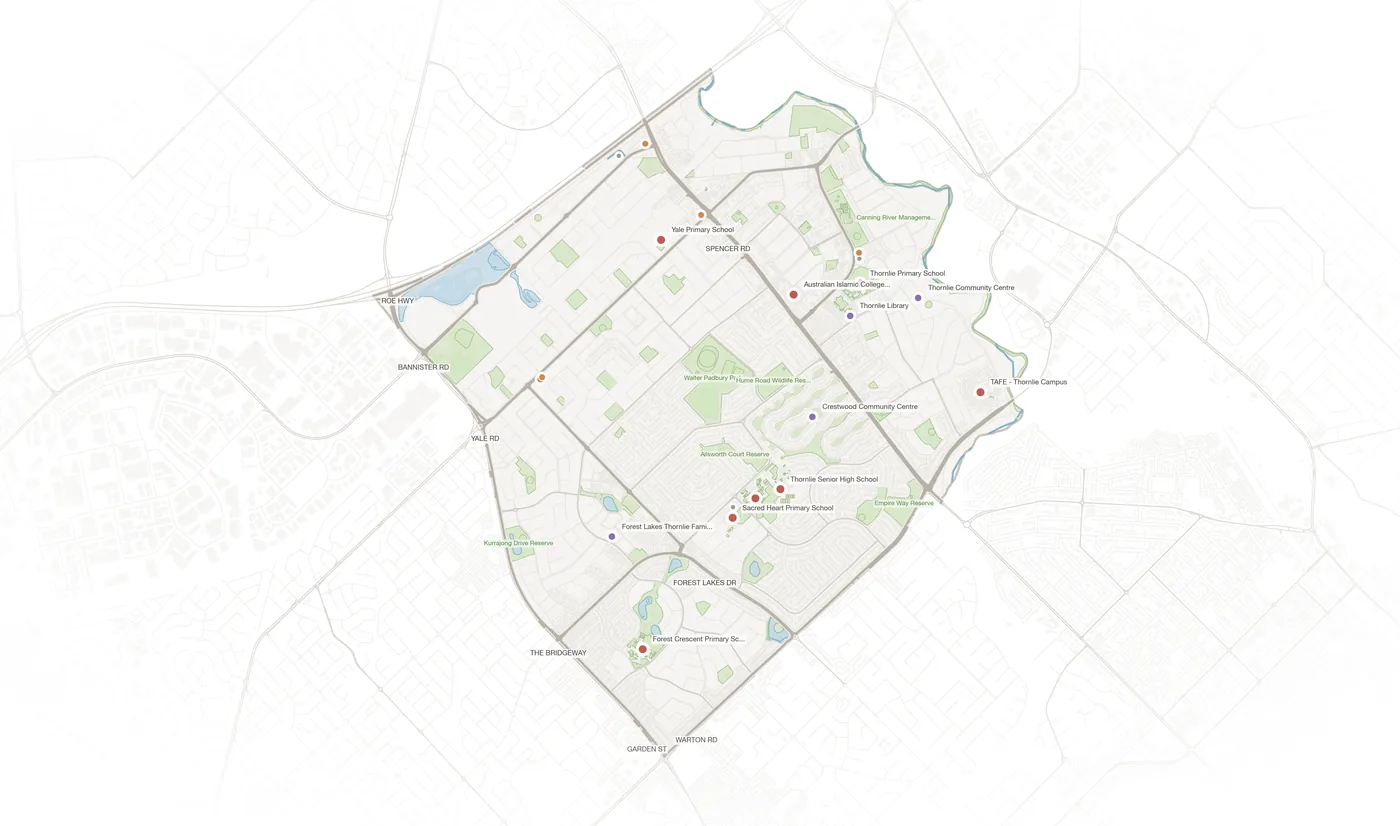 Thornlie urban fabric map